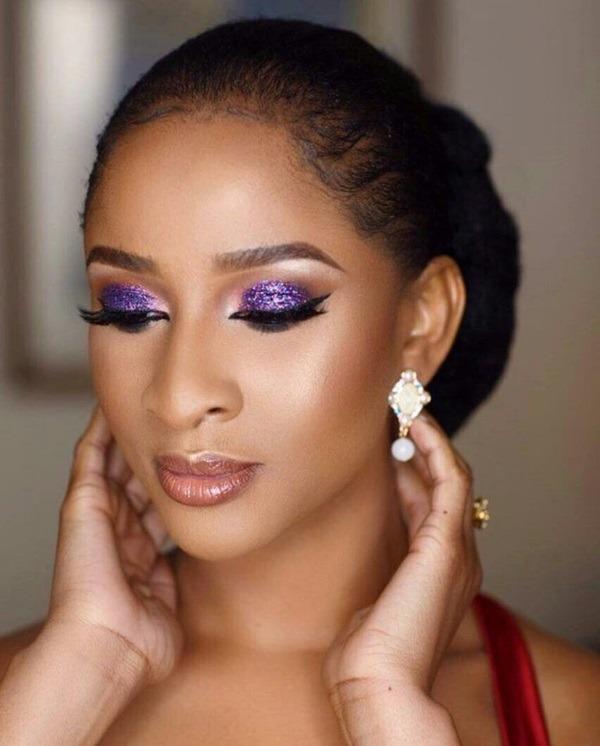 Purple glitter eyeshadow NYE look