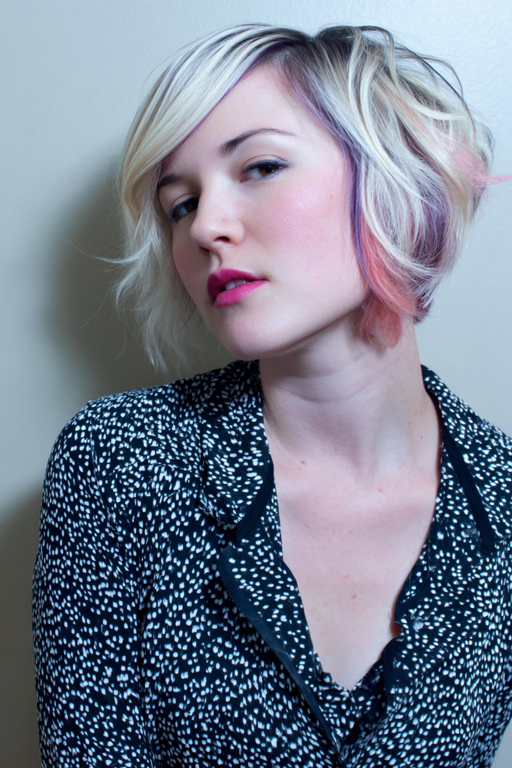 20. Short Hair Idea: Short Bob with Hidden Underlayer Color Pop