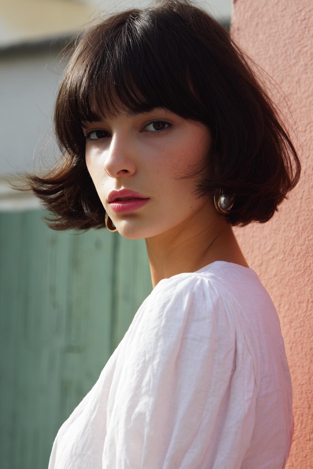 4. French Girl Hair Bob with Whisper Bangs and Texture