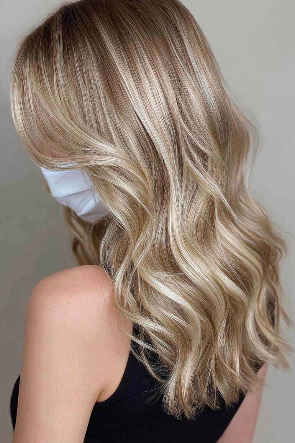 16. Trendy Hair Looks 2026: Champagne Blonde with Root Shadow and Ribbon Highlights