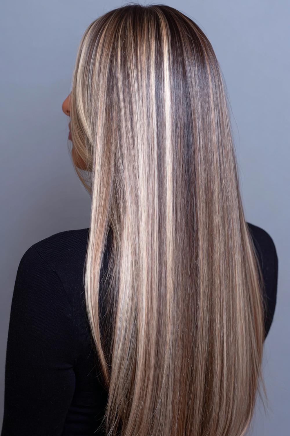 20. Trendy Hair Looks 2026: High-Contrast Money Piece with Sleek Straight Lengths