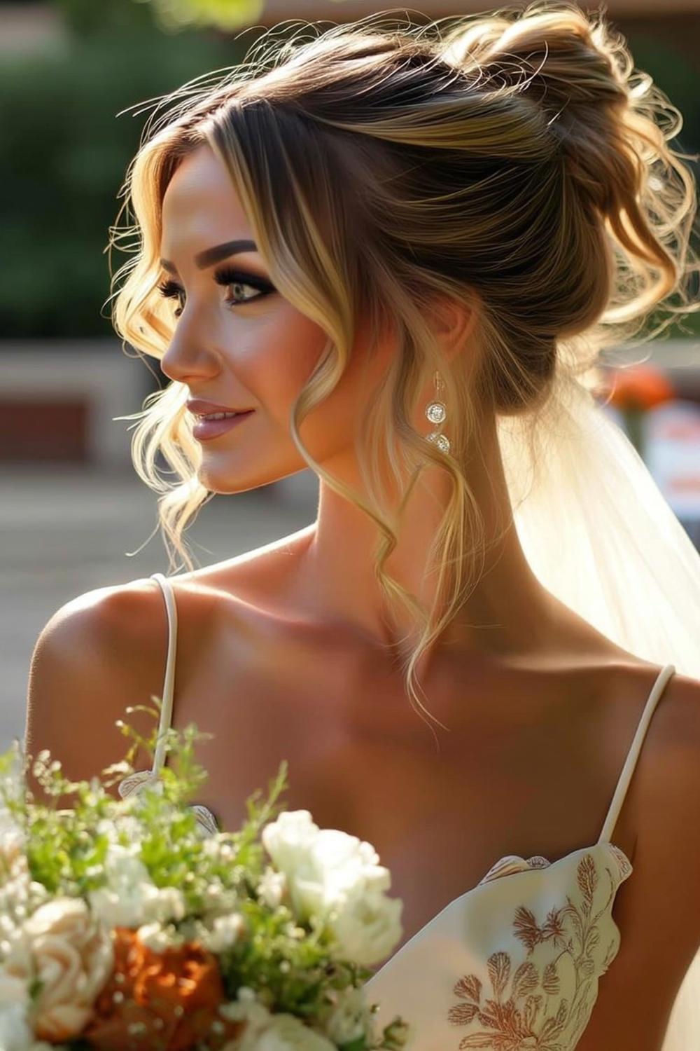 Golden Twisted Updo Elegance
